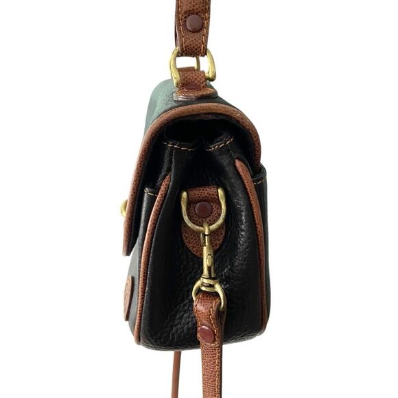 Vintage Liz Claiborne Black and Brown Leather Crossbody Bag - Picture 4 of 11